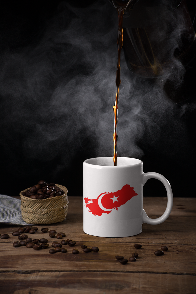 MUG WITH TURKISH FLAG MAP